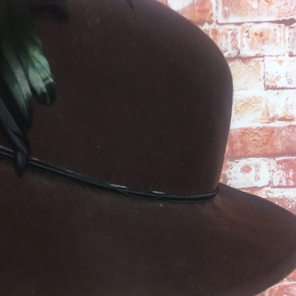 Vintage 90s Bonton Chocolate Brown Wool Felt Derby Hat